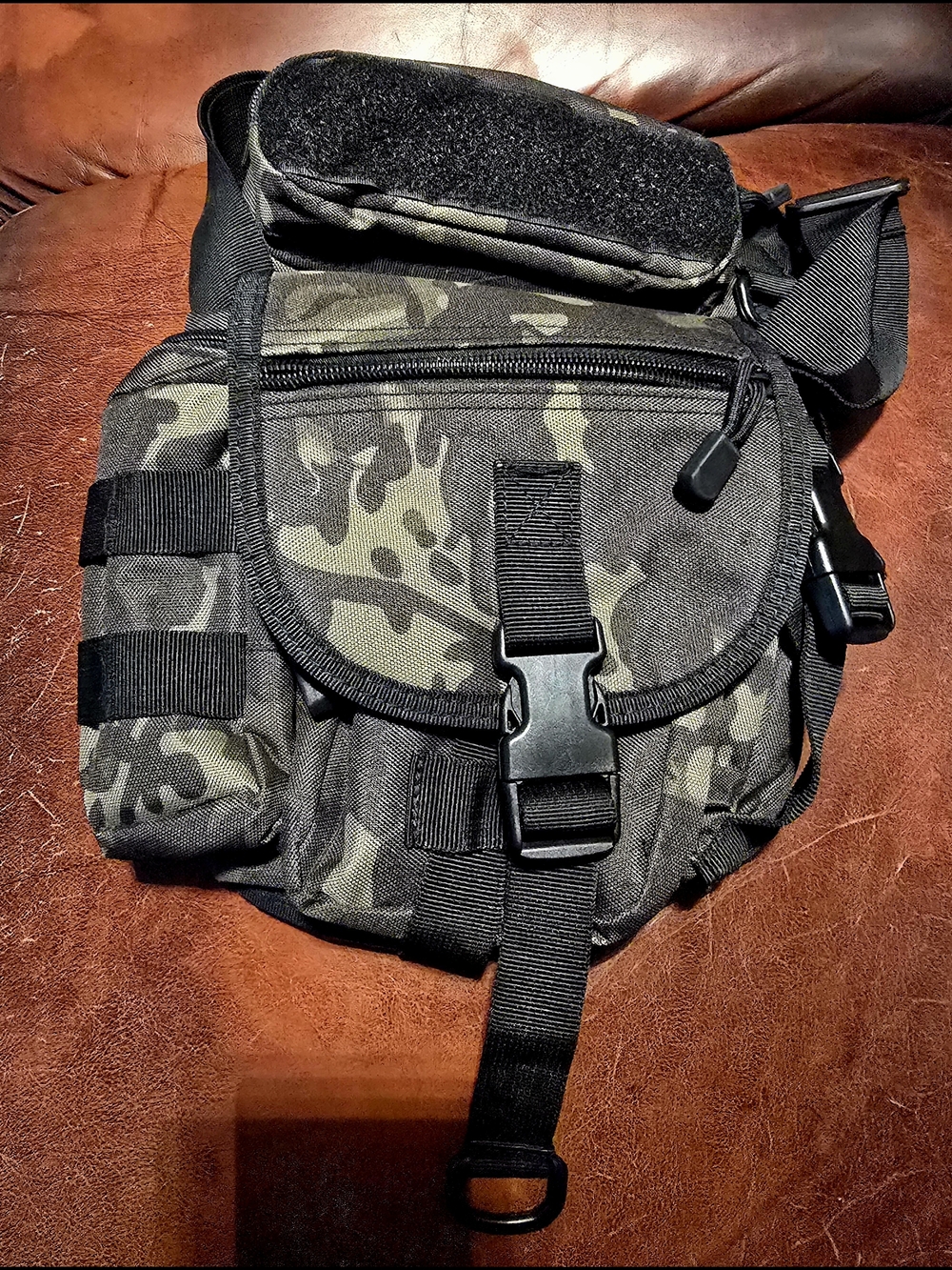 Camo Utility Belt Bag - Black/Olive